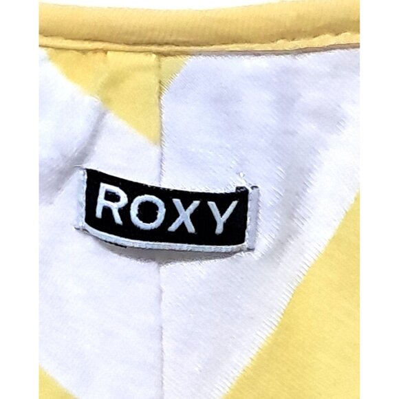 Roxy Top Womens Size M Trapeze Sleeves Yellow Chevron Striped Metal Decor - Picture 5 of 13